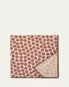 Brunello Cucinelli Men's Geometric Design Silk Pocket Square In White/orange