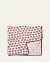Brunello Cucinelli Men's Geometric Design Silk Pocket Square In White/purple