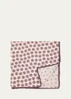 Brunello Cucinelli Men's Geometric Design Silk Pocket Square In White/purple