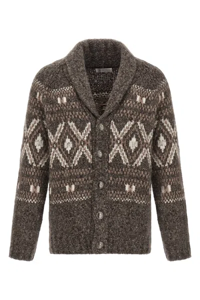 BRUNELLO CUCINELLI BRUNELLO CUCINELLI MEN 'GEOMETRIC JACQUARD' CARDIGAN