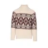 Brunello Cucinelli Geometric Jacquard Turtle Neck Pullover In Neutral