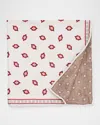 Brunello Cucinelli Men's Geometric Leaf-print Silk Pocket Square In White