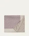 Brunello Cucinelli Men's Geometric-print Silk Pocket Square In Neutral