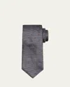 Brunello Cucinelli Men's Geometric Tile Jacquard Silk And Cotton Tie In Gray