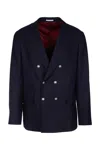 Brunello Cucinelli Double-breasted Blazer With Notched Lapels In Multicolor