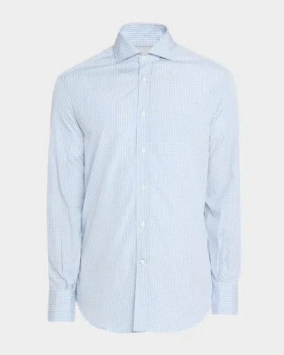 BRUNELLO CUCINELLI MEN'S GINGHAM CHECK LONG-SLEEVE SHIRT