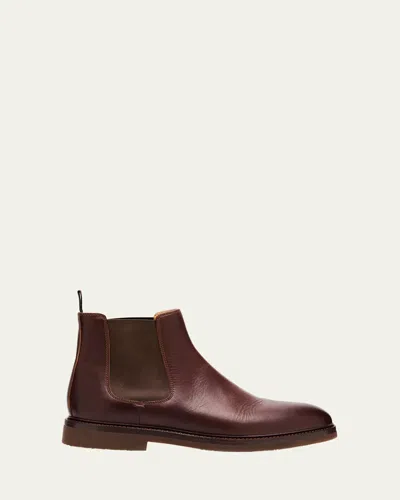 Brunello Cucinelli Men's Gored Tall Chelsea Boots In Brown