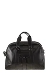 Brunello Cucinelli Men's Grained Calfskin Weekender Bag In Black