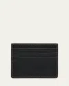 Brunello Cucinelli Compact Textured Cardholder Contrast Stitching In Black
