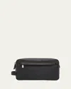 Brunello Cucinelli Men's Grained Leather Toiletry Bag