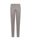 Brunello Cucinelli Men Green Gabardine Italian Fit Trousers In Gray