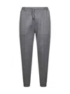 Brunello Cucinelli Men Grey Double Fleece Jogger Trousers In Multi