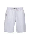 Brunello Cucinelli Bermuda Shorts In Techno Cotton Fleece Trousers Grey In Gray