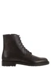 Brunello Cucinelli Pedula Full-grain Leather Boots In Burgundy