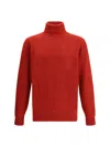 Brunello Cucinelli High Neck Sweater Sweaters And Cardigans Multicolor In Red