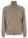 Brunello Cucinelli Men High-necked Cashmere Cardigan With Zip In Multi