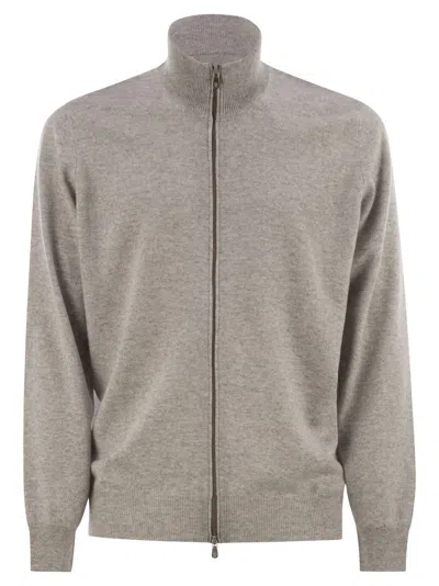 BRUNELLO CUCINELLI BRUNELLO CUCINELLI MEN HIGH-NECKED CASHMERE CARDIGAN WITH ZIP