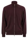 Brunello Cucinelli Men High-necked Cashmere Cardigan With Zip In Multi