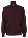 Brunello Cucinelli Men High-necked Cashmere Sweater With Zip Opening In Multi