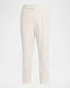 Brunello Cucinelli Men's High-rise Corduroy Pleated Pants In Neutral