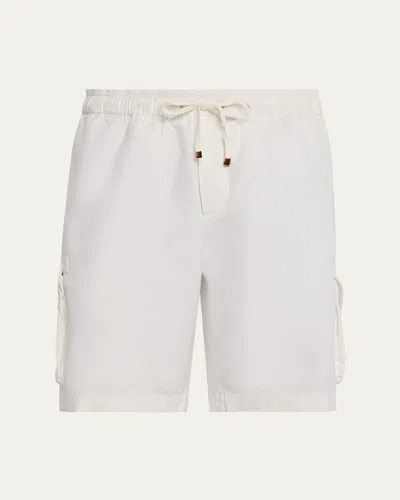 Brunello Cucinelli Cargo Pocket Bermuda Shorts In White