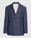 Brunello Cucinelli Men's High Summer Capsule Denim Effect Sport Coat In Blue