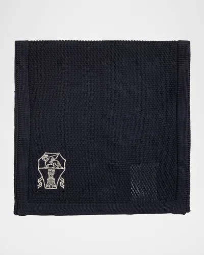 Brunello Cucinelli Men's High Summer Capsule Knit Pocket Square In Red