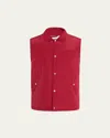Brunello Cucinelli Men's High Summer Capsule Water-resistant Snap Vest In Red