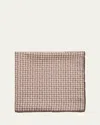 Brunello Cucinelli Men's Houndstooth Effect Silk Pocket Square In Brown