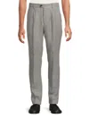 Brunello Cucinelli Men's Houndstooth Linen Blend Trousers