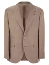 Brunello Cucinelli Houndstooth Wool, Linen And Silk Deconstructed Jacket