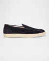 Brunello Cucinelli Navy Leather Sneakers In Blue