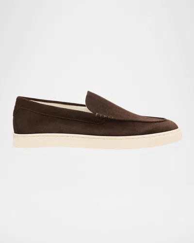 BRUNELLO CUCINELLI MEN'S HYBRID VENETIAN SUEDE SLIP-ONS