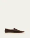 Brunello Cucinelli Rich Brown Suede Loafers In Brown