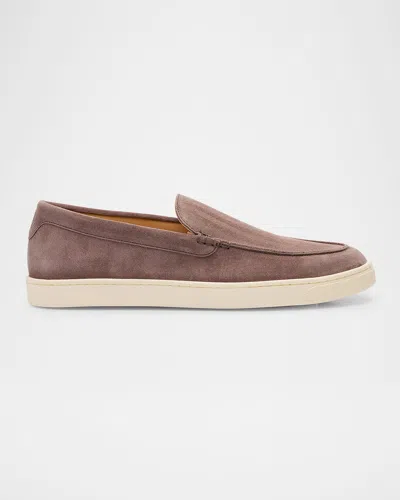Brunello Cucinelli Men's Hybrid Venetian Suede Slip-ons In Brown