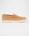 Brunello Cucinelli Men's Hybrid Venetian Suede Slip-ons In C2683 Whiskey