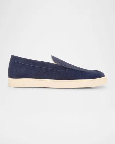 Brunello Cucinelli Men's Hybrid Venetian Suede Slip-ons In C6757 Navy