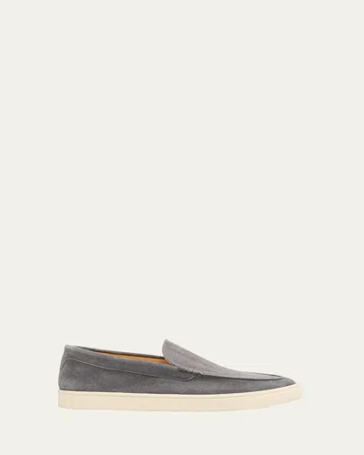 Brunello Cucinelli Men's Hybrid Venetian Suede Slip-ons In Gray