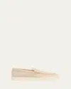 Brunello Cucinelli Men's Hybrid Venetian Suede Slip-ons In Neutral