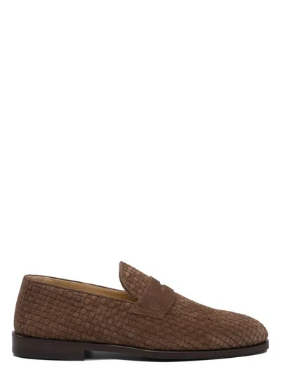 BRUNELLO CUCINELLI MEN'S INTERWOVEN LOAFERS
