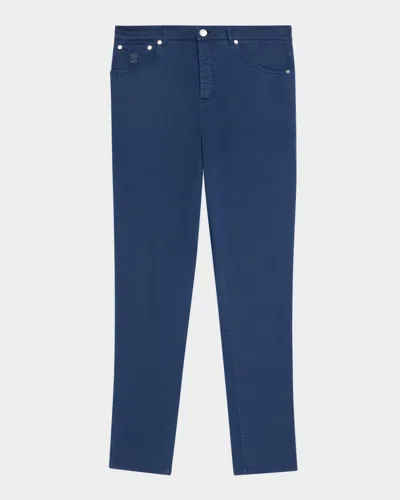 Brunello Cucinelli Men's Italian-fit Denim Five-pocket Pants In Blue