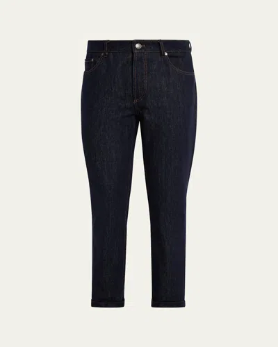 Brunello Cucinelli Men's Italian Selvedge Denim Five-pocket Pants In Black