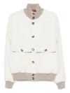 Brunello Cucinelli Wool Bomber Jacket Puffer Jackets White In White