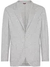 Brunello Cucinelli Single-breasted Cashmere Blazer In Grey