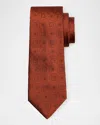 Brunello Cucinelli Men's Jacquard Silk And Cotton Tie In Red