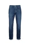 Brunello Cucinelli Thin Five-pocket Distressed Jeans In Multicolor