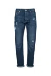 Brunello Cucinelli Men Worn-out Pants In Multicolor