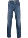 Brunello Cucinelli Light Blue Straight Leg Denim Jeans With Rolled Hem In Black
