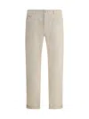 Brunello Cucinelli Jeans With Turn-up Hem In Neutral