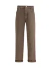 Brunello Cucinelli Men Jeans With Turn-up Hem In Brown